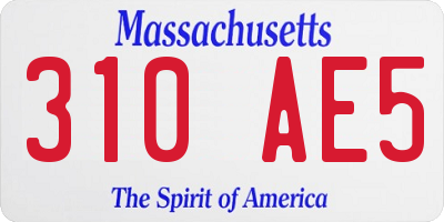 MA license plate 310AE5