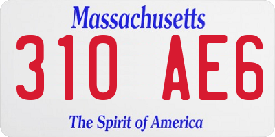 MA license plate 310AE6