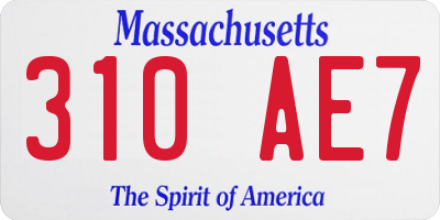 MA license plate 310AE7