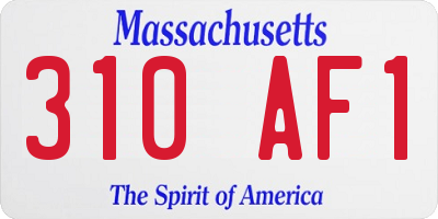 MA license plate 310AF1