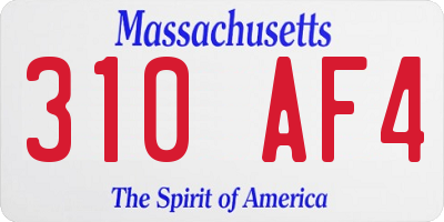 MA license plate 310AF4
