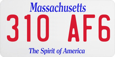 MA license plate 310AF6