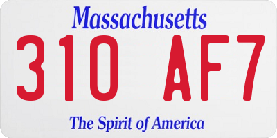 MA license plate 310AF7