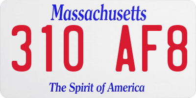 MA license plate 310AF8