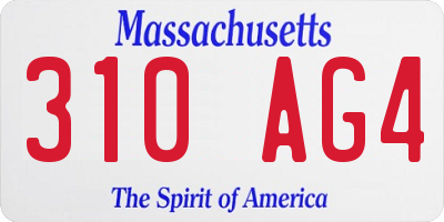 MA license plate 310AG4