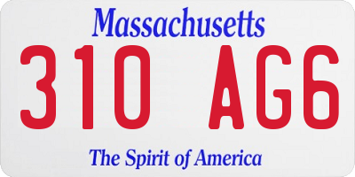 MA license plate 310AG6