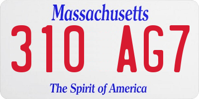 MA license plate 310AG7