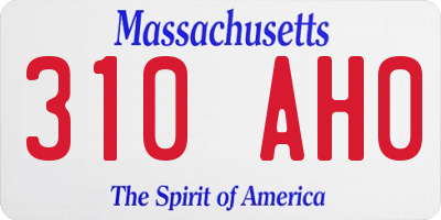 MA license plate 310AH0