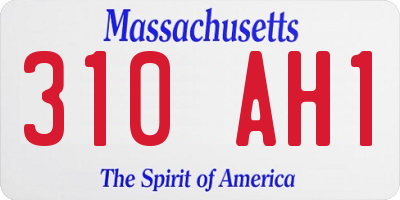 MA license plate 310AH1