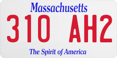 MA license plate 310AH2