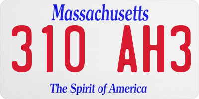 MA license plate 310AH3