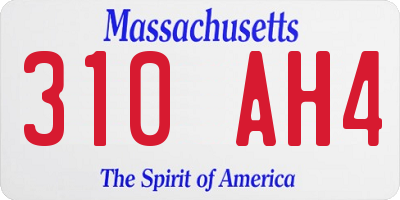 MA license plate 310AH4