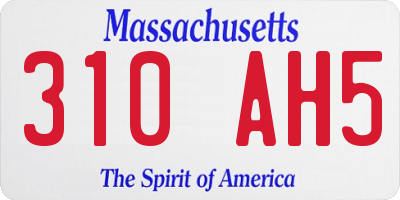 MA license plate 310AH5