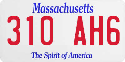 MA license plate 310AH6