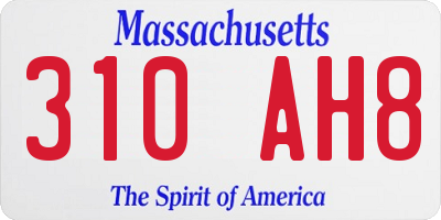 MA license plate 310AH8