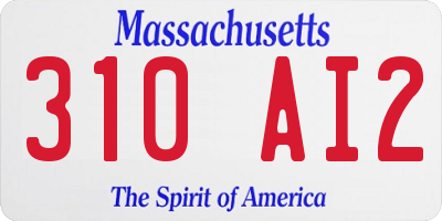 MA license plate 310AI2