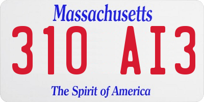 MA license plate 310AI3