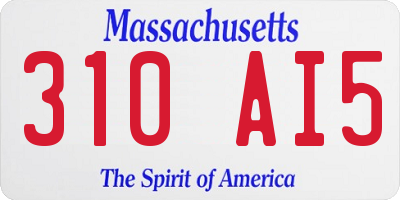 MA license plate 310AI5