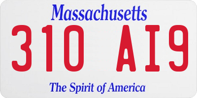 MA license plate 310AI9