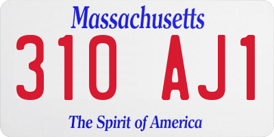 MA license plate 310AJ1