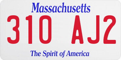 MA license plate 310AJ2