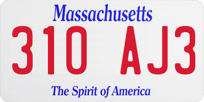 MA license plate 310AJ3