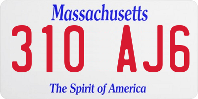 MA license plate 310AJ6