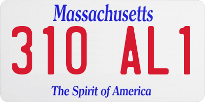 MA license plate 310AL1