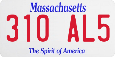 MA license plate 310AL5