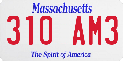 MA license plate 310AM3