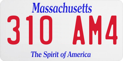 MA license plate 310AM4