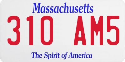 MA license plate 310AM5
