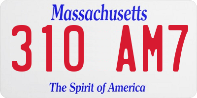 MA license plate 310AM7