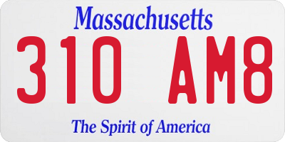 MA license plate 310AM8