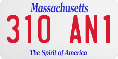 MA license plate 310AN1