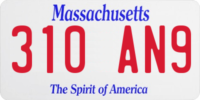 MA license plate 310AN9
