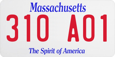 MA license plate 310AO1