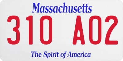 MA license plate 310AO2