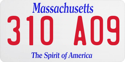 MA license plate 310AO9