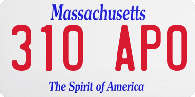 MA license plate 310AP0