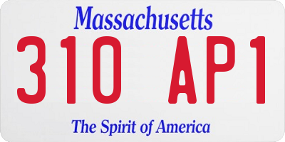 MA license plate 310AP1