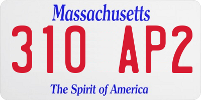 MA license plate 310AP2