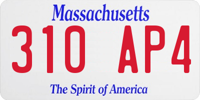 MA license plate 310AP4