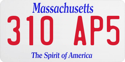 MA license plate 310AP5