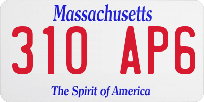 MA license plate 310AP6