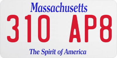 MA license plate 310AP8