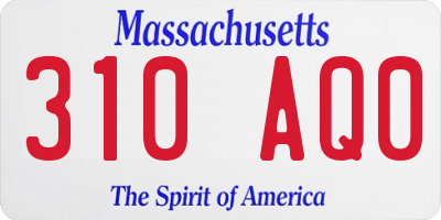 MA license plate 310AQ0