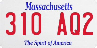 MA license plate 310AQ2