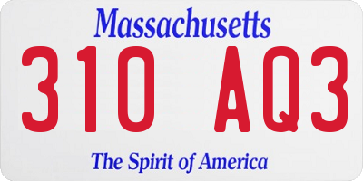 MA license plate 310AQ3