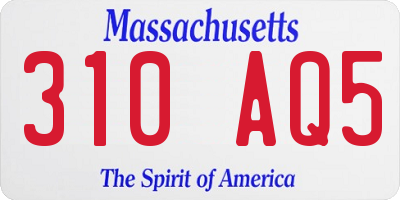 MA license plate 310AQ5